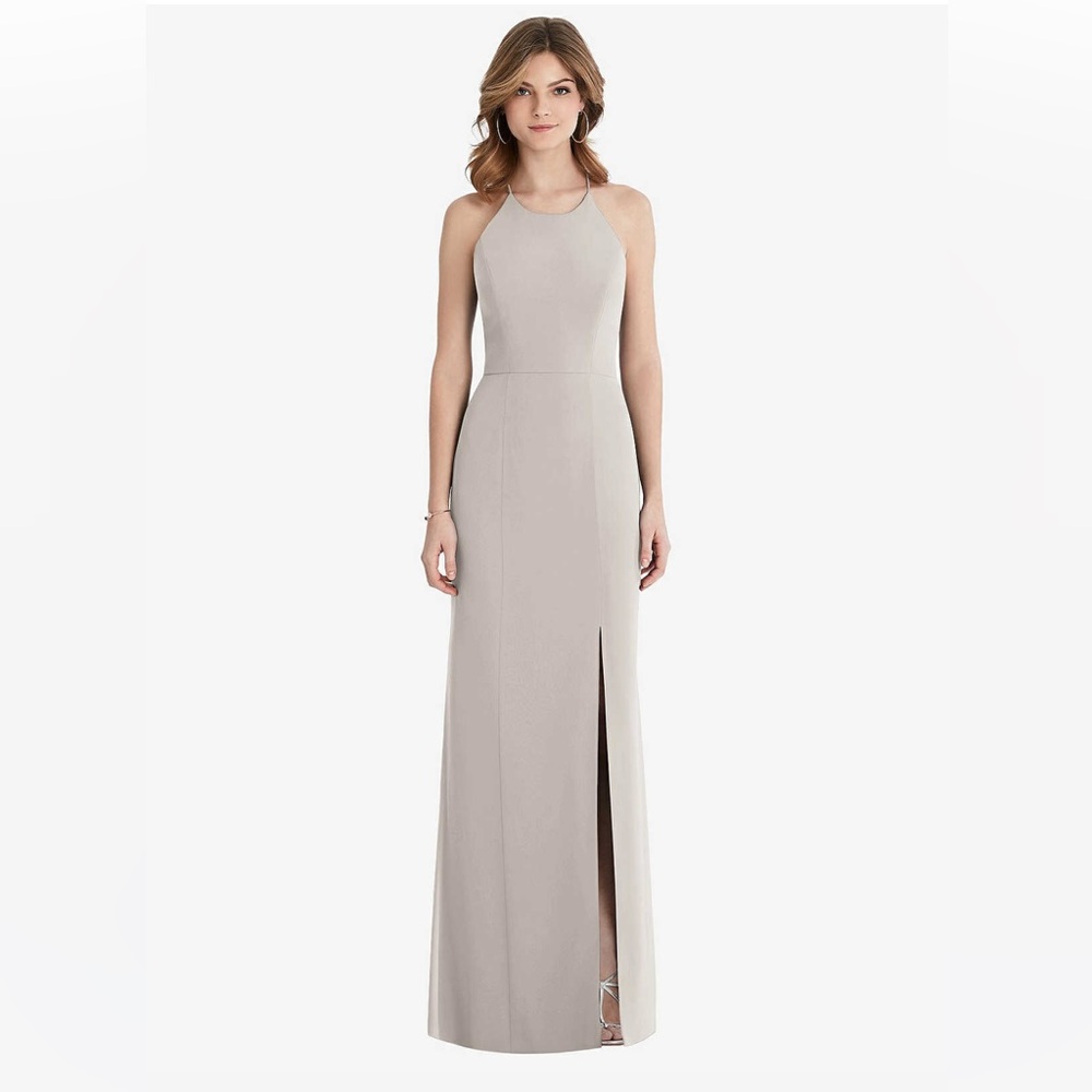 DESSY- AFTER SIX 1512 - CRISS CROSS OPEN-BACK CHIFFON TRUMPET GOWN